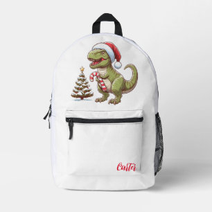 Cute Christmas dinosaur Printed Backpack