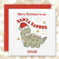Cute Christmas Dinosaur Santasaurus Name