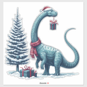 Cute Christmas Dinosaur with Candy Cane