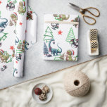 Cute Christmas Dinosaurs Wrapping Paper<br><div class="desc">various species</div>