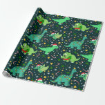 Cute Christmas Dinosaurs Wrapping Paper<br><div class="desc">Celebrate the holidays with this Cute Christmas Dinosaurs design. You can customise this further by clicking on the "PERSONALIZE" button. Change the background colour if you like. For further questions please contact us at ThePaperieGarden@gmail.com.</div>