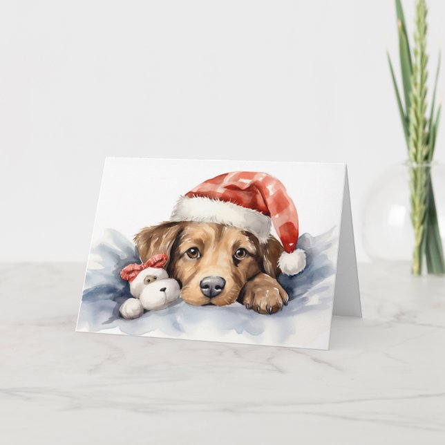 Cute Christmas Dog Card (Front)