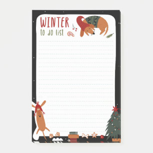 Cute Christmas Dog & Christmas To Do List Post-it Notes