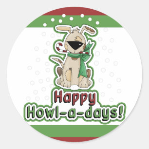 Cute Christmas Dog Classic Round Sticker