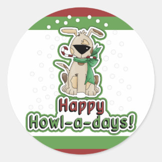 Cute Christmas Dog Classic Round Sticker