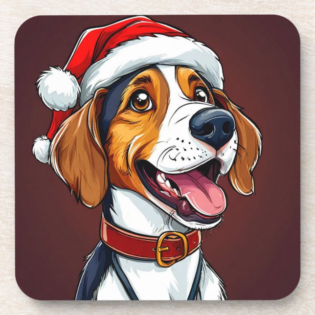 Cute christmas dog coaster (Front)