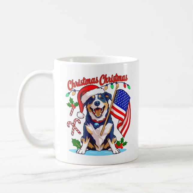 Cute Christmas Dog Coffee Mug (Left)
