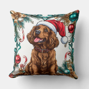 Cute christmas dog cushion