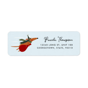 Cute Christmas Dog Customisable Return Address Label