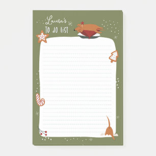 Cute Christmas Dog Customisable To Do List Post-it Notes