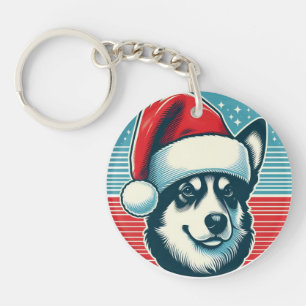 Cute Christmas Dog Key Ring