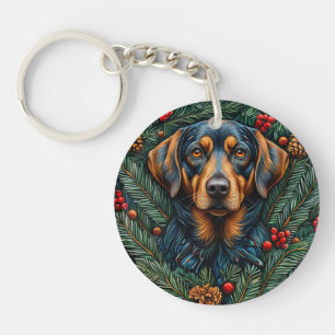 Cute christmas dog key ring