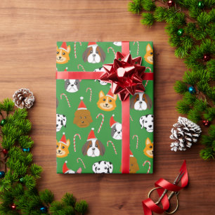 Cute Christmas Dog Patterned Wrapping Paper