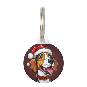 Cute christmas dog pet tag