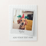 Cute Christmas Dog Photo Personalised Jigsaw Puzzle<br><div class="desc">Cute Pet Dog Custom Christmas Holiday photo you can easily add your pet's photo and name by clicking the "Personalise" button.</div>