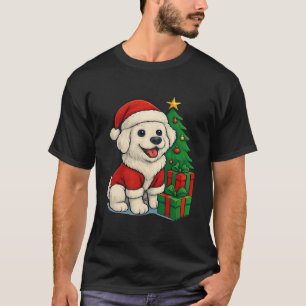 Cute Christmas Dog, Santa Hat Dog, With Christmas  T-Shirt