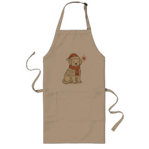 Cute Christmas Dog – Scandinavian Winter Puppy Long Apron