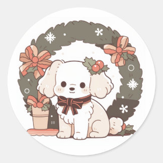 Cute Christmas Dog Sticker