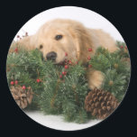 Cute Christmas Dog Stickers<br><div class="desc">Christmas seals for your holiday greetings. Look for the matching cards and stamps! Would be cute on Christmas gifts too! Or even as stocking stuffers!</div>