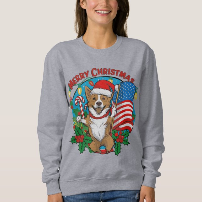Cute Christmas Dog Sweatshirt (Front)
