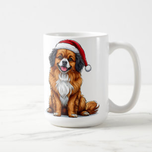 Cute Christmas Dog Wearing a Santa Hat Coffee Mug