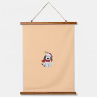 Cute Christmas Dog with Santa Hat & Scarf