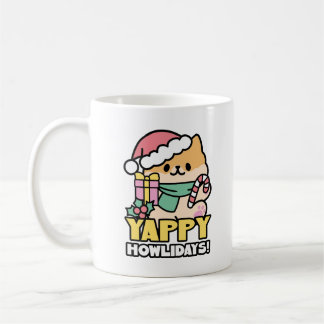 Cute Christmas Dog - Yappy Howlidays  Coffee Mug