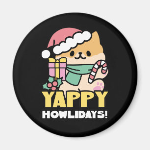 Cute Christmas Dog - Yappy Howlidays Magnet