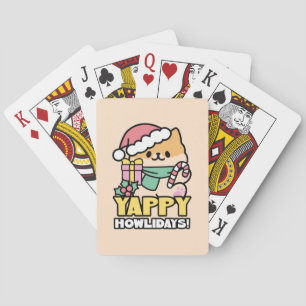 Cute Christmas Dog - Yappy Howlidays Playing Cards