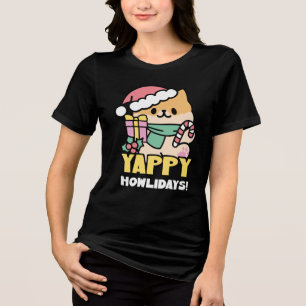 Cute Christmas Dog - Yappy Howlidays Tri-Blend Shirt