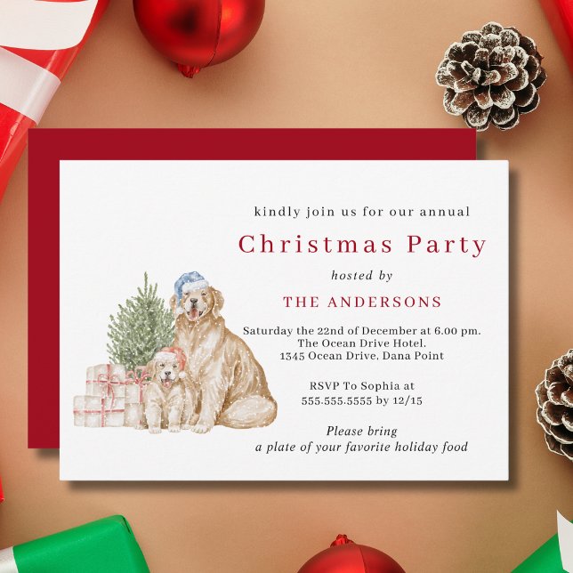 Cute Christmas dogs Christmas party Invitation (Creator Uploaded)