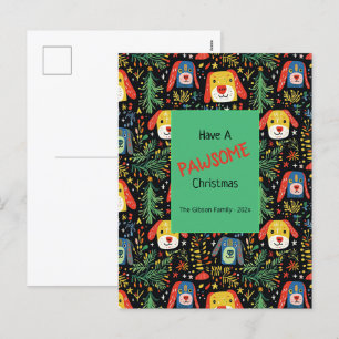 Cute Christmas Dogs Holiday Postcard
