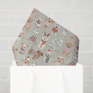 Cute Christmas Dogs Tissue Paper