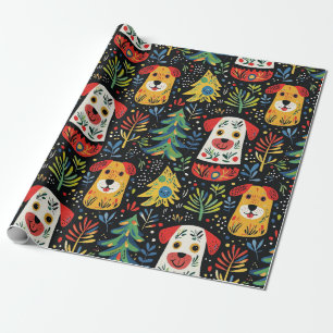 Cute Christmas Dogs wrapping paper
