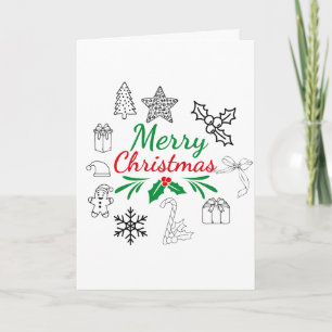 Cute Christmas Doodles Greeting Card