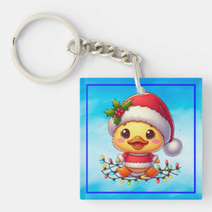Cute Christmas Duck Cartoon Santa-68362 Key Ring