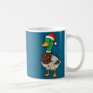 Cute Christmas Duck Mallard With Xmas Lights  Coffee Mug