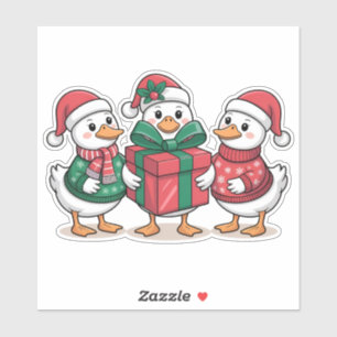 Cute Christmas Ducks Cartoon Art-68105