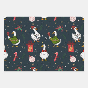 Cute Christmas Ducks Gift Wrap