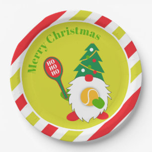 🎾Cute Christmas Dwarf with tennis ball   Paper Plate
