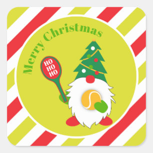 🎾Cute Christmas Dwarf with tennis ball  Square Sticker