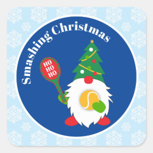🎾Cute Christmas Dwarf with tennis ball Square Sticker