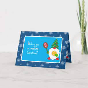 🎾Cute Christmas Dwarf with tennis ball Thank You Card