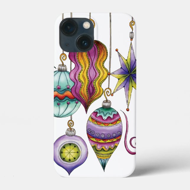 Cute Christmas, Elegant and Fancy Glass Ornaments Case-Mate iPhone Case (Back)