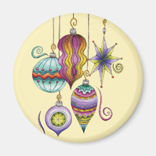 Cute Christmas, Elegant and Fancy Glass Ornaments Magnet
