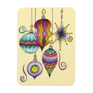Cute Christmas, Elegant and Fancy Glass Ornaments Magnet