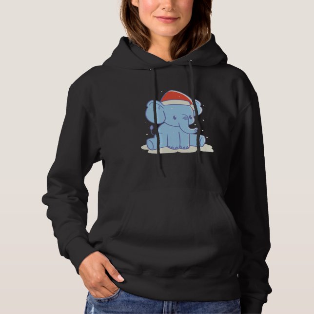 Cute Christmas Elephant Hoodie (Front)