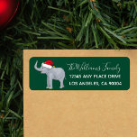 Cute Christmas Elephant Santa Claus Green Return Address Label<br><div class="desc">Cute Christmas return address labels featuring a jolly elephant Santa Claus with an adorable smile. I love these pretty green animal labels for kids Christmas cards and family holiday labels. Custom printed with your family name and information.</div>