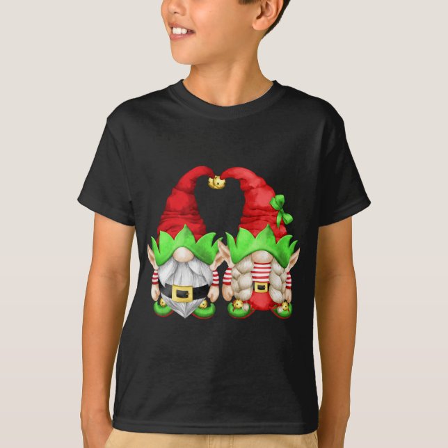 Cute Christmas Elf Family Christmas Gnomes T-Shirt (Front)