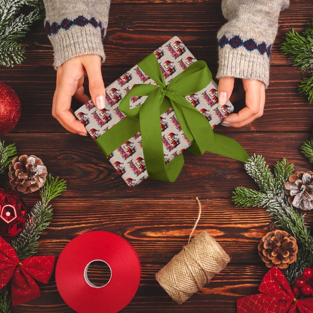 Cute Christmas Elf Festive Letter L Wrapping Paper (Creator Uploaded)